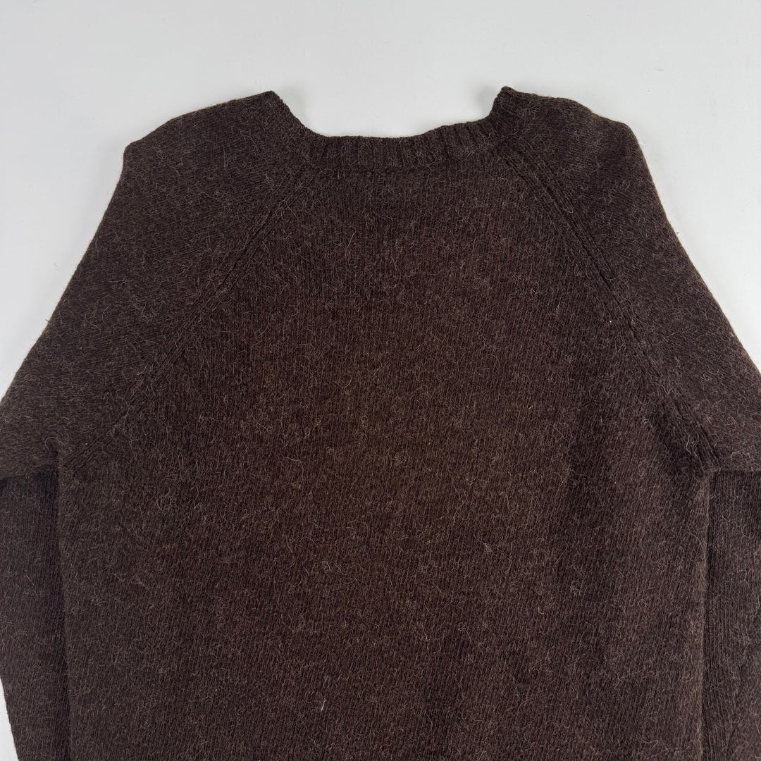 Prada 1990's Brown Alpaca/Wool Blend Chunky Knit V-Neck Pullover