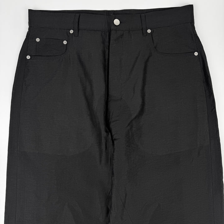 Rick Owens SS2023 Black Linen Relaxed Geth Pants