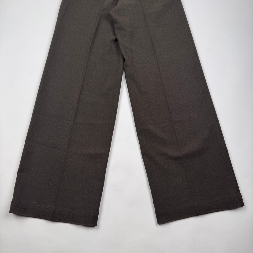 Dries Van Noten 2000’s Brown Wide Leg Work Pants