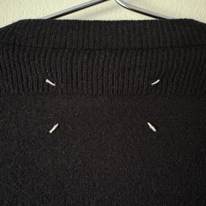 SS2017 Maison Margiela Black Cashmere V-Neck Pullover Knit Sweater