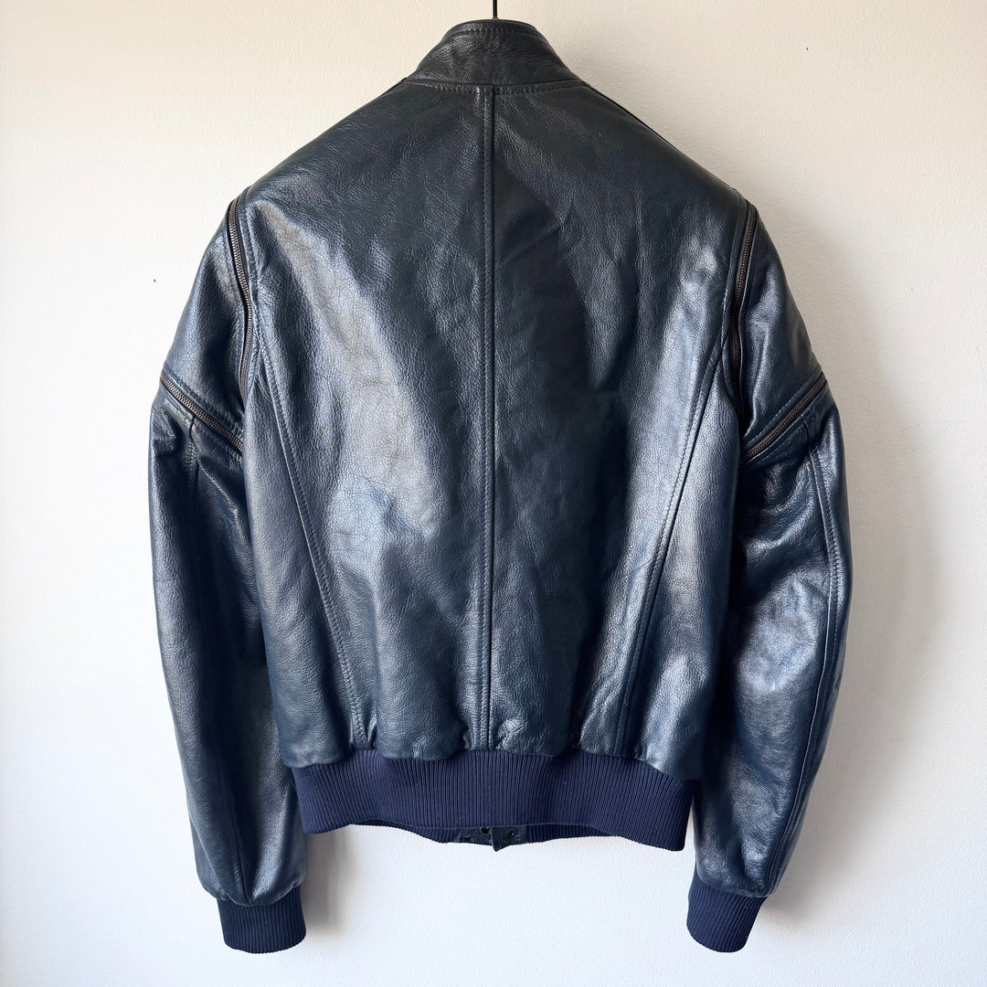 SS2007 Martin Margiela Petrol Multi-Zip Detachable Bomber Leather Jacket