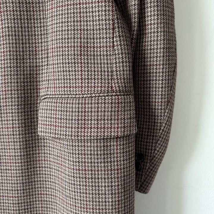AW2000 Martin Margiela Checkered Houndstooth Wool Button-Up Overcoat