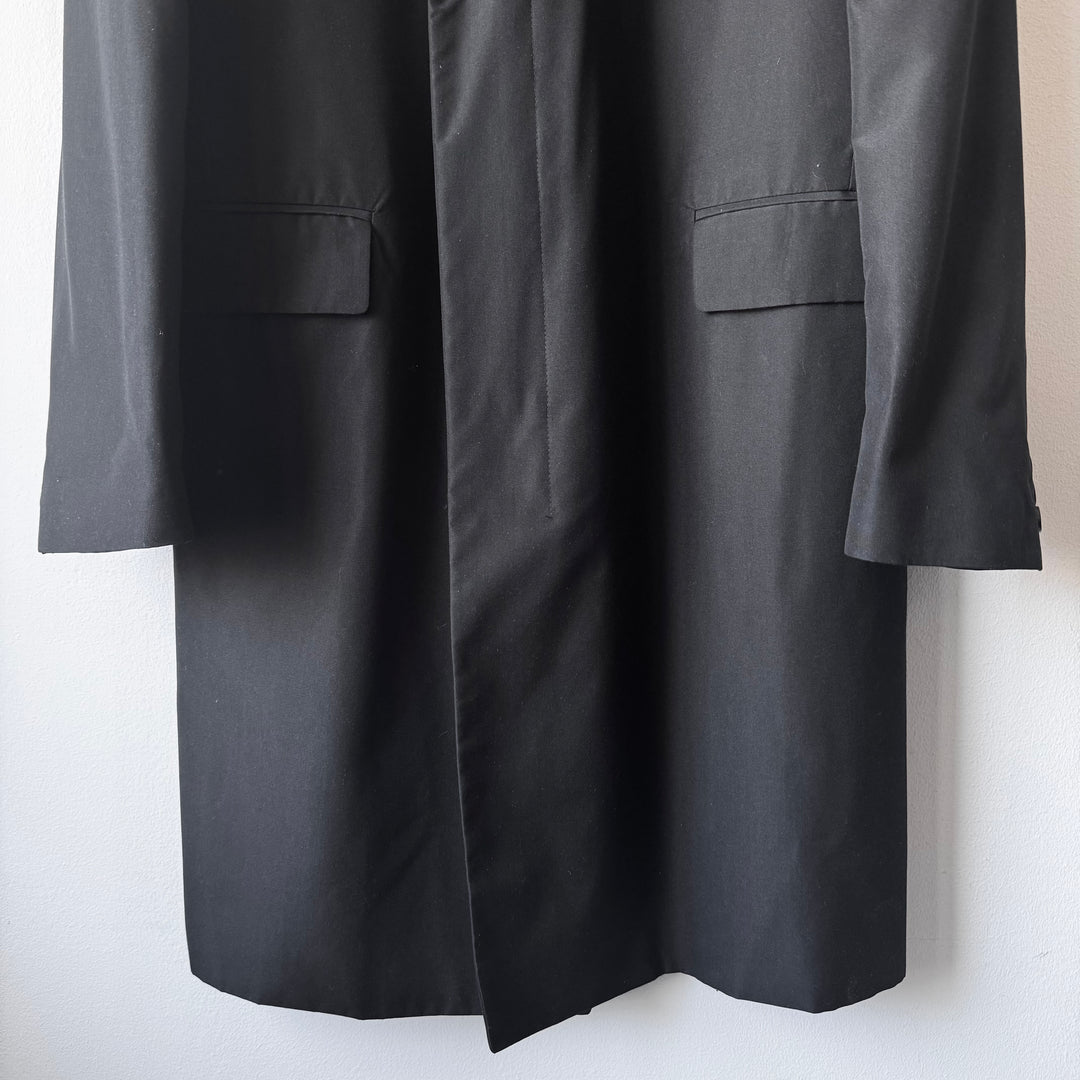 Helmut Lang 1990’s Black Silk Button-up Overcoat