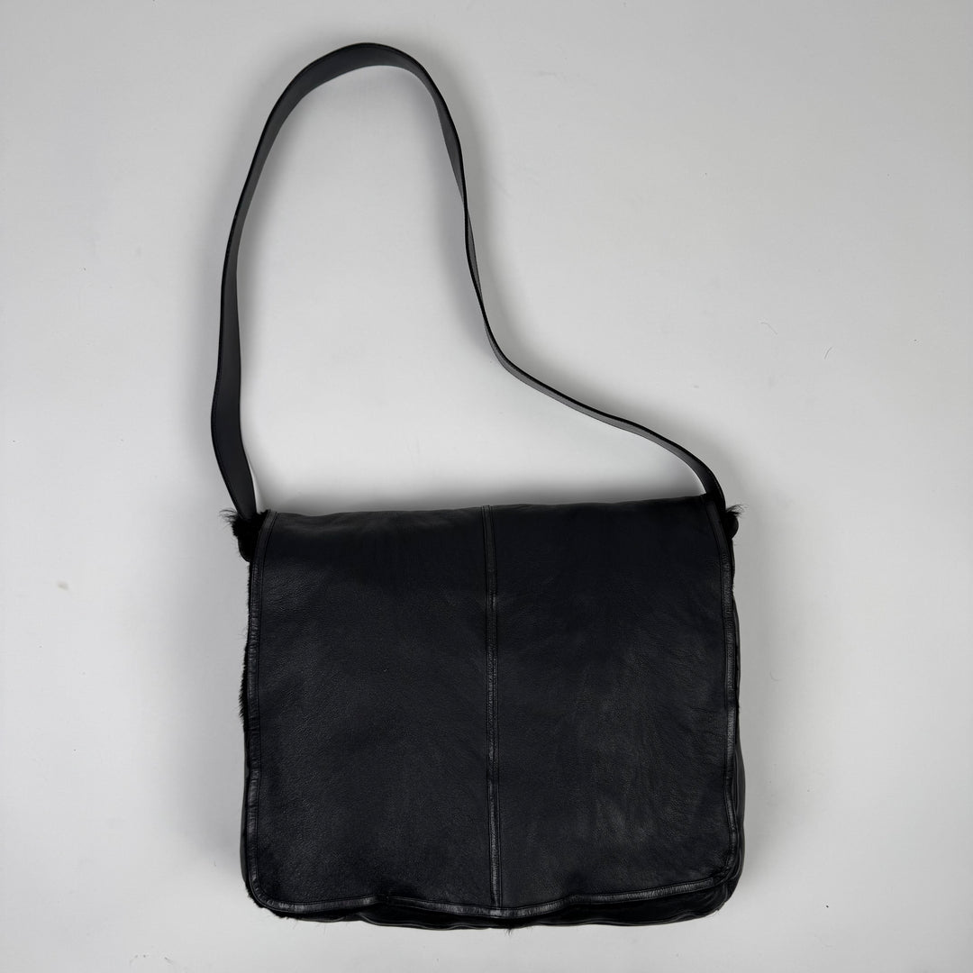 Gucci By Tom Ford SS1996 Reversible Rabbit Fur Leather Messenger Bag