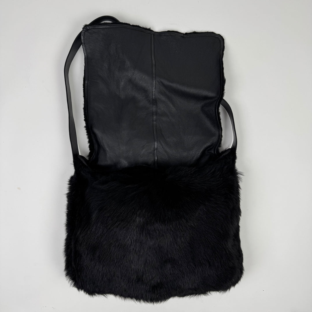 Gucci By Tom Ford SS1996 Reversible Rabbit Fur Leather Messenger Bag