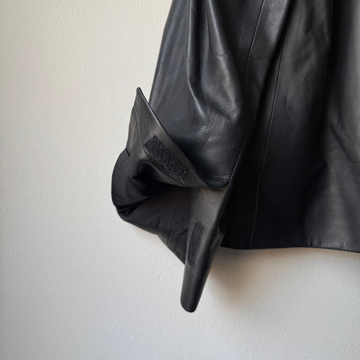 Prada SS1999 Navy Lamb Nappa Leather Zip-Up Blouson Jacket