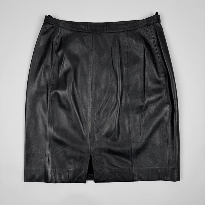 Gucci By Tom Ford FW1997 Black Lamb Leather Short Skirt