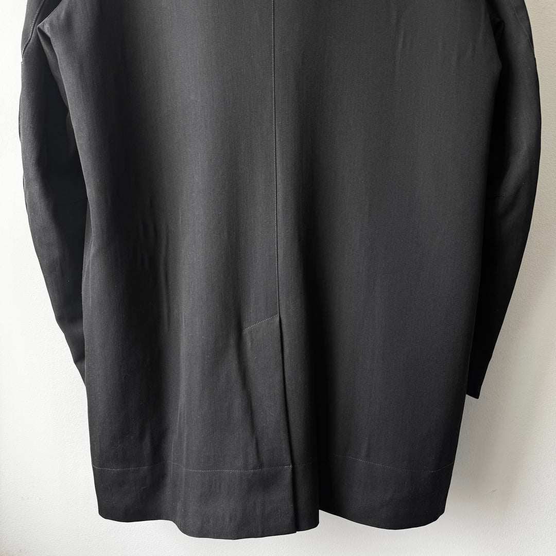 Gucci By Tom Ford FW1999 Black Wool Fur Collar High Neck Coat