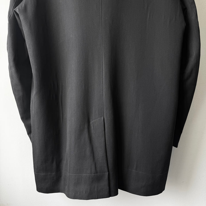 Gucci By Tom Ford FW1999 Black Wool Fur Collar High Neck Coat