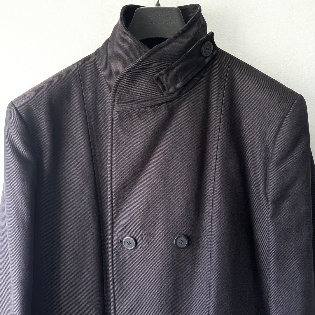 Yves Saint Laurent Rive Gauche By Tom Ford FW2001 Brown Cotton Double Breasted Short Coat