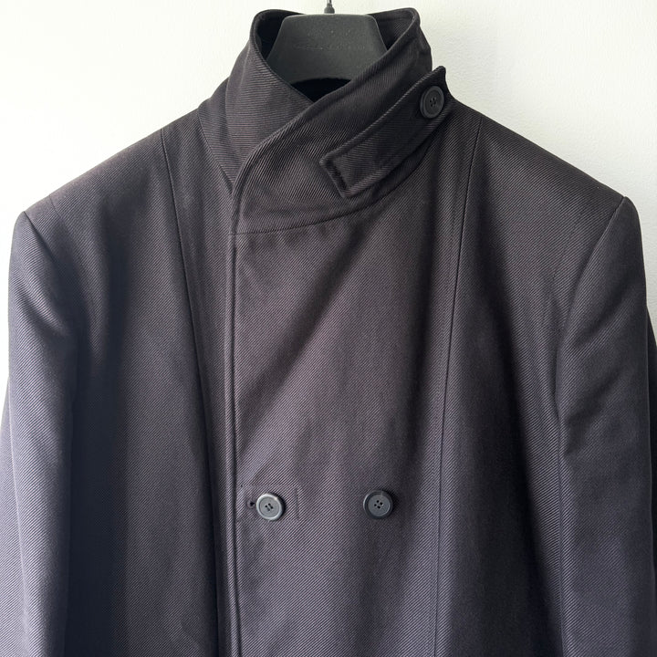 Yves Saint Laurent Rive Gauche By Tom Ford FW2001 Brown Cotton Double Breasted Short Coat