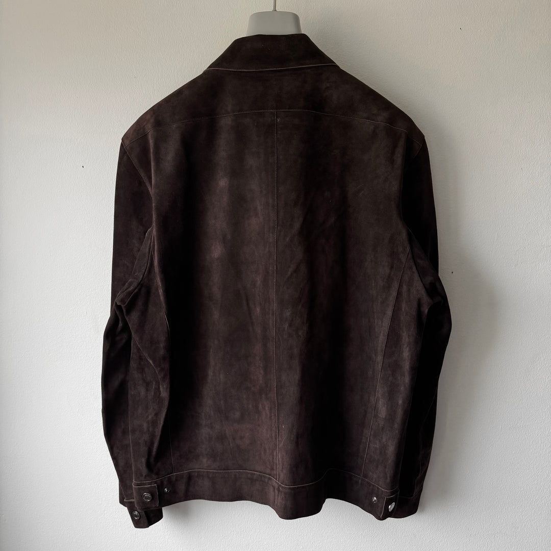 Gucci By Tom Ford FW2000 Brown Suede/Nubuck Cropped Blouson Leather Jacket