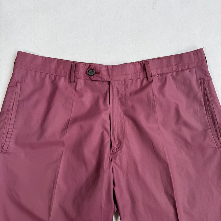 Prada SS1998 Red Wide Leg Pleated Pants