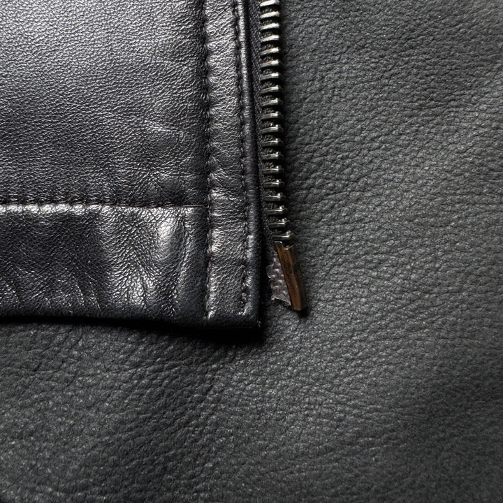 Prada 2000’s Mainline Cropped Leather Moto Jacket