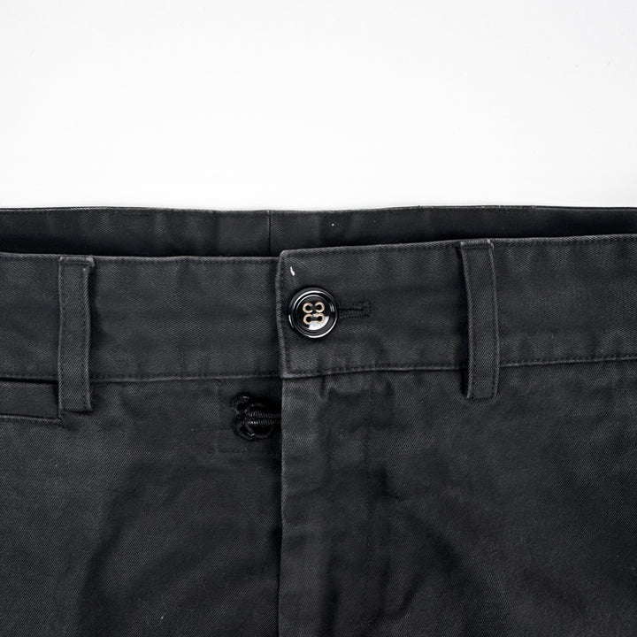 Yves Saint Laurent Rive Gauche 2000s Black Cotton Flared Pleated Pants