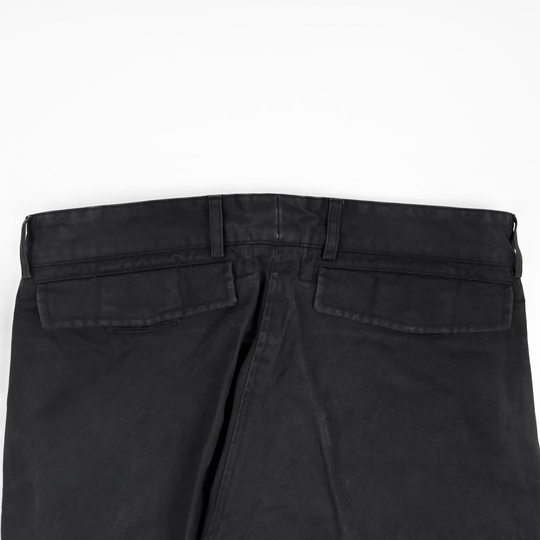 Yves Saint Laurent Rive Gauche 2000s Black Cotton Flared Pleated Pants