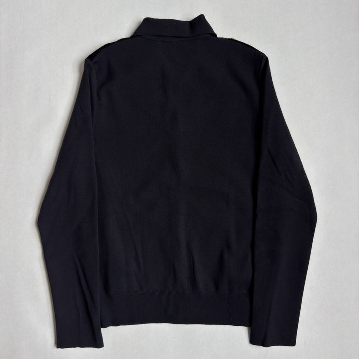 Prada FW2000 Runway Hair On Hide Leather Button-Up Knit
