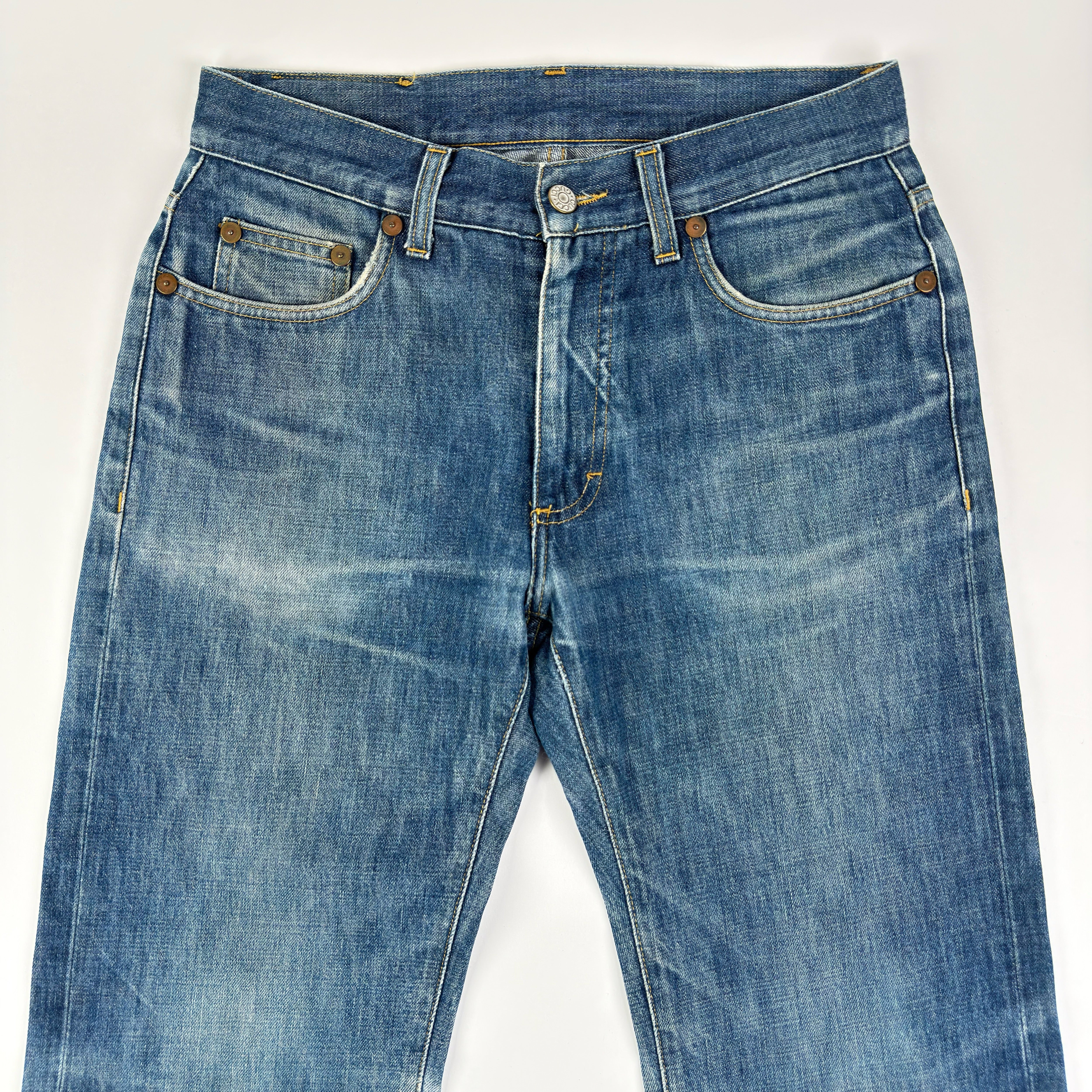 Gucci By Tom Ford 2000's Faded Distressed Bootcut Flared Raw Denim