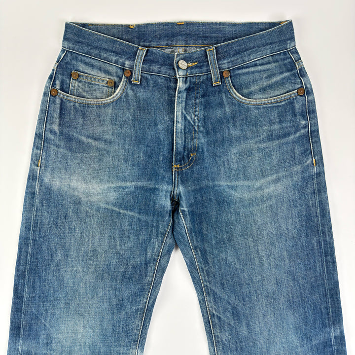 Gucci By Tom Ford 2000’s Faded Distressed Bootcut Flared Raw Denim Jeans