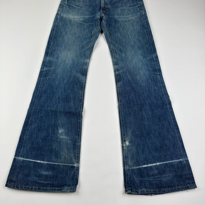Gucci By Tom Ford 2000’s Faded Distressed Bootcut Flared Raw Denim Jeans