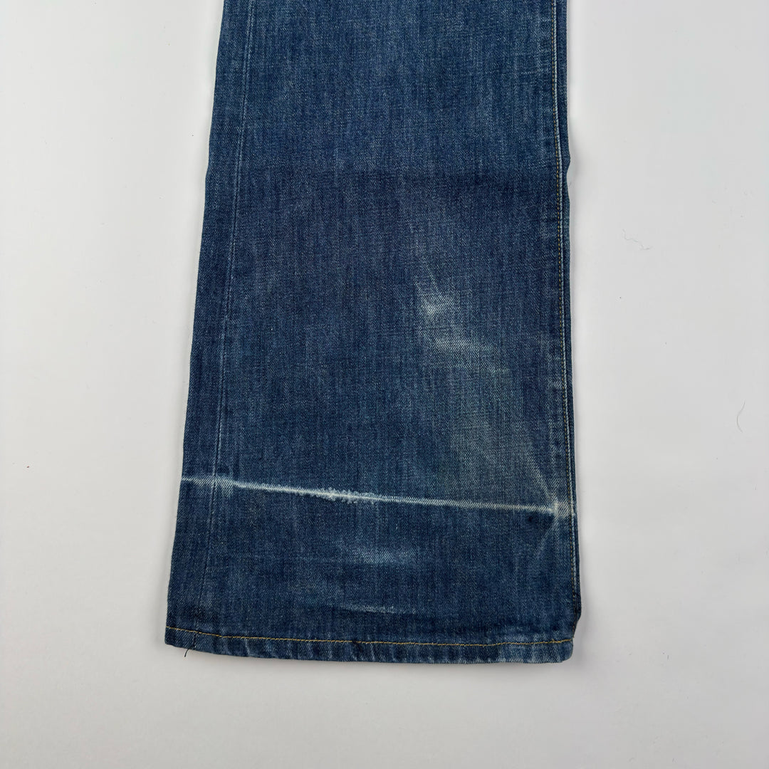 Gucci By Tom Ford 2000’s Faded Distressed Bootcut Flared Raw Denim Jeans