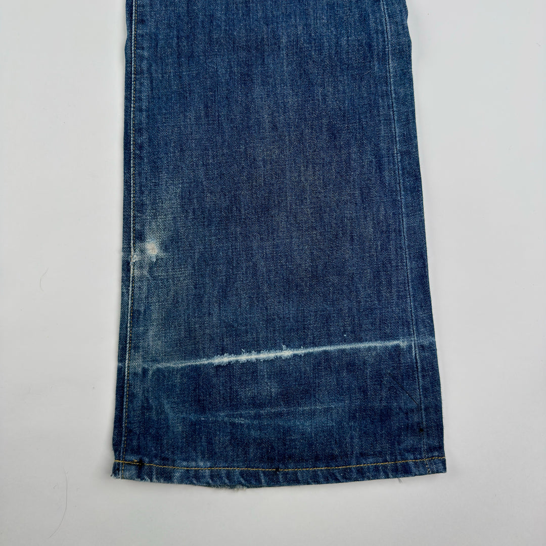 Gucci By Tom Ford 2000’s Faded Distressed Bootcut Flared Raw Denim Jeans