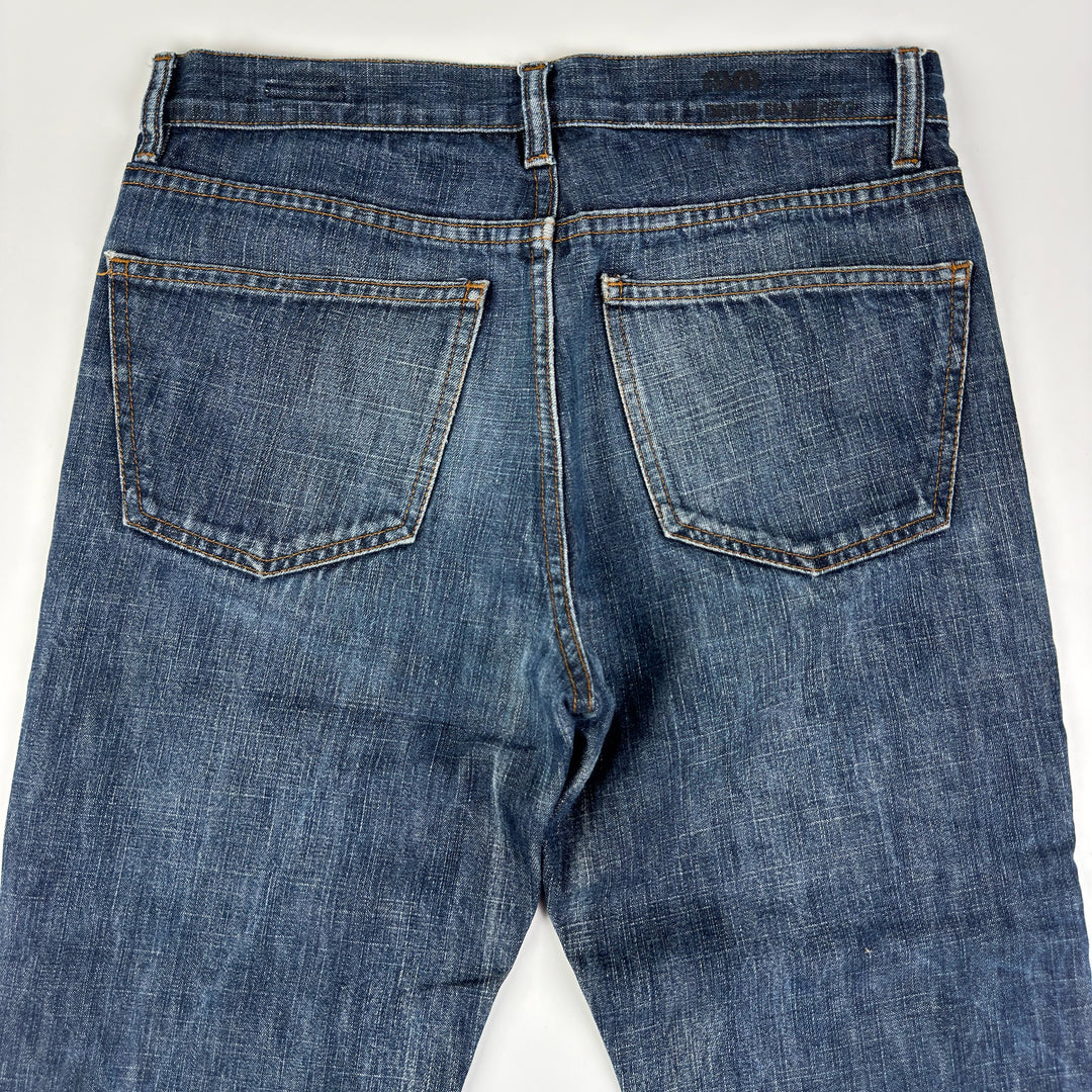 Miu Miu 2000’s Faded Distressed Bootcut Flared Raw Denim Jeans