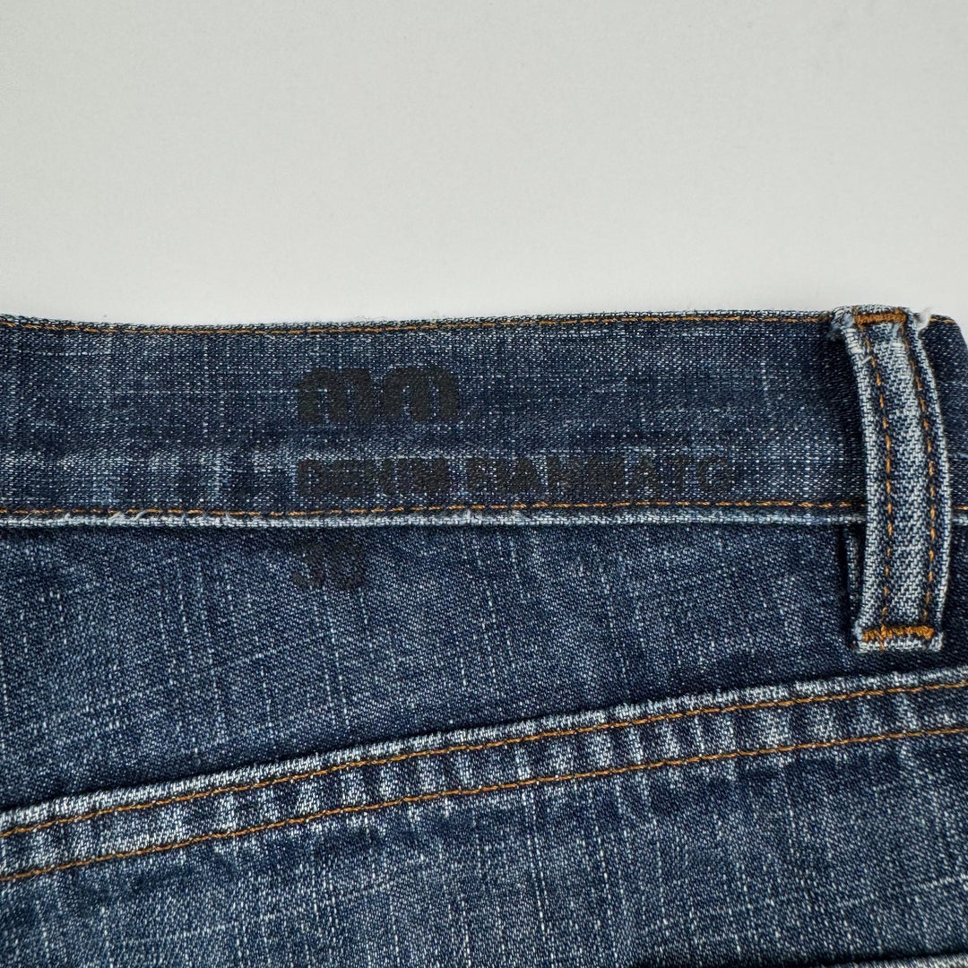 Miu Miu 2000’s Faded Distressed Bootcut Flared Raw Denim Jeans